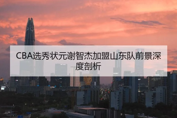 CBA选秀状元谢智杰加盟山东队前景深度剖析